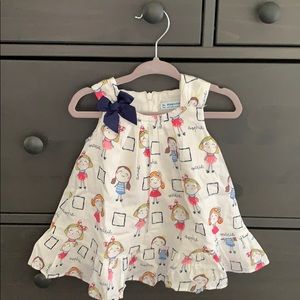 Bow dress with print, never been worn